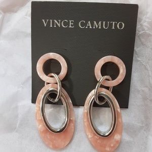 Pink Oval Horn Earrings by Vince Camuto